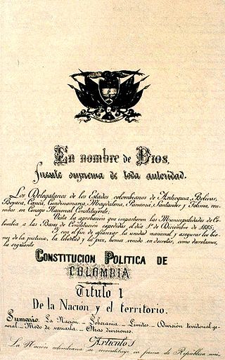 <span class="mw-page-title-main">Colombian Constitution of 1886</span> Founding constitution of the Republic of Colombia