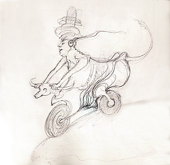 Cowboy motorcycle pencil drawing by Michael E. Arth.jpg