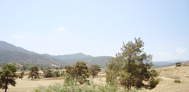 Cyprus countryside on the way to Troodos Mountains during the summer