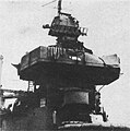 Damage to the aft superstructure of USS San Francisco (CA-38) following the Naval Battle of Guadalcanal, 12-13 November 1942.jpg