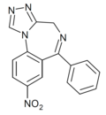 Desmethylnitrazolam structure.png