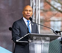 Patrick speaking at the January 2023 unveiling of Boston's The Embrace monument Deval Patrick at the unveiling of "The Embrace" 52625372826 o (1).jpg