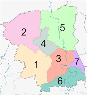 Map of Nakhon Pathom province with districts