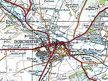 A 1937 Ordnance Survey showing the location of Dorchester South and Dorchester West Dorchestermap 1937 (1).jpg