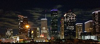 Downtown Houston skyline during the 2017 World Series Downtown Houston Skyline During 2017 World Series.jpg