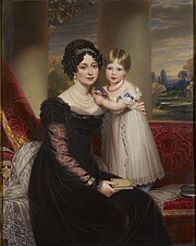 Viktoria av Sachsen-Coburg-Saalfeld med sin dotter Viktoria ca 1821.