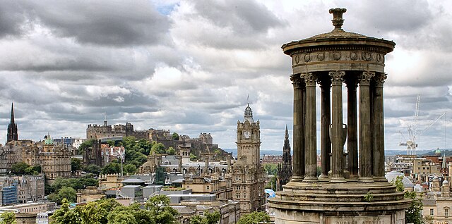 Image: Dugald Stewart Monument, Calton Hill, Edinburgh (cropped)