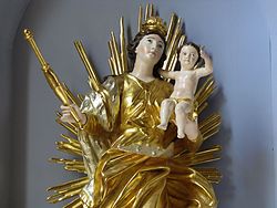 Statue baroque "Vierge à l'enfant" (XVIIIe)
