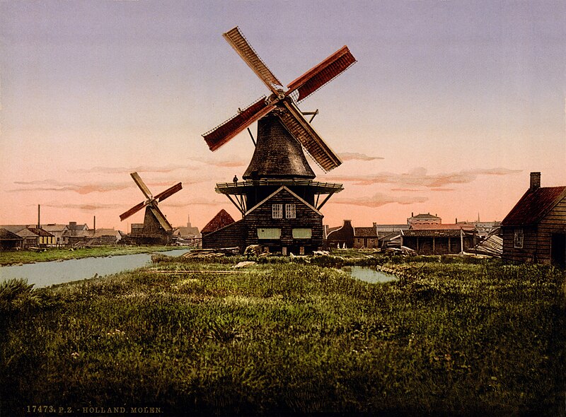 File:Dutch windmills, Holland, ca. 1905.jpg