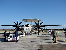 Hamilton Sundstrand NP2000 propellers on a U.S. Navy E-2C Hawkeye