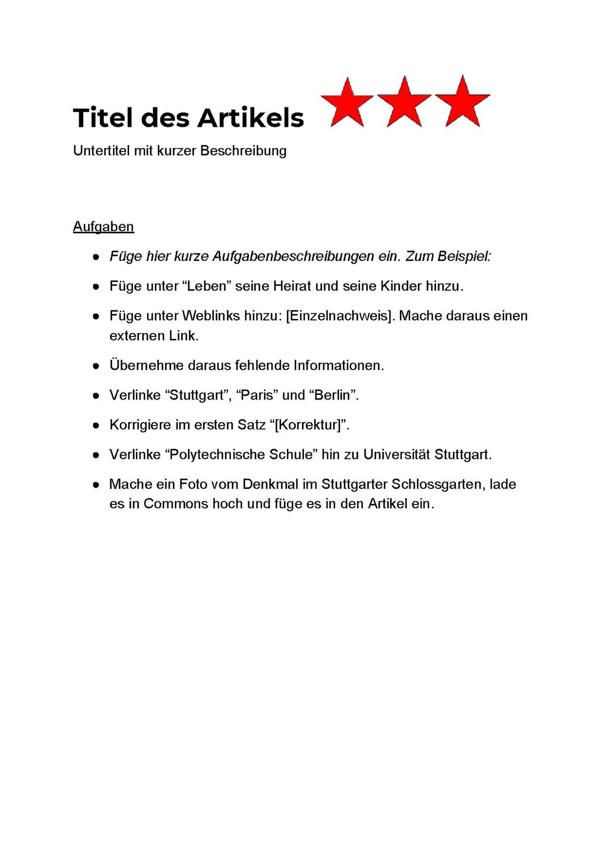 File Einfuhrungskurs Wikipedia Vorlage Arbeitsblatt Artikelbearbeitung Pdf Wikimedia Commons