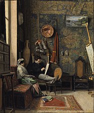 El descans, estudi d'un pintor. Què pensarà?, 1876