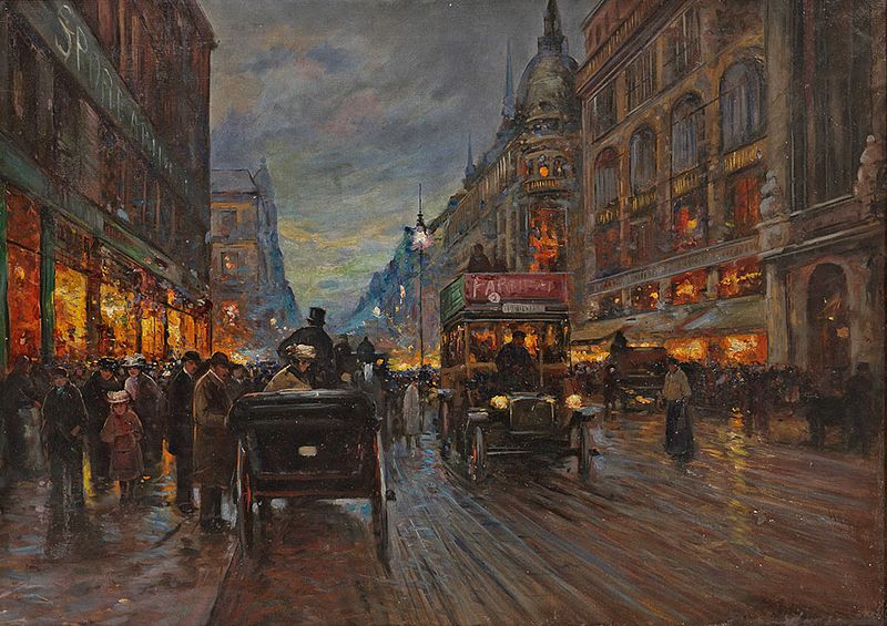 File:Eugène Galien-Laloue (attr) Paris street scene.jpg