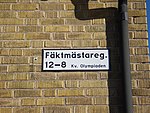 Fäktmästaregatan i kvarteret Olympiaden.