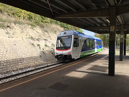 A train of Ferrovie Appulo Lucane arriving at Potenza Inferiore station