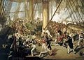 سقوط نلسون در نبرد ترافالگار، ۲۱ اکتبر سال ۱۸۰۵ اثر دنیس دگتون. حدود ۱۸۲۵