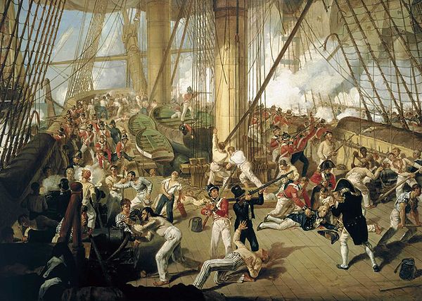 The Fall of Nelson, Battle of Trafalgar, 21 October 1805 by Denis Dighton, c. 1825