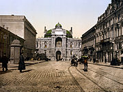Вид Ришельевской улицы и одесской оперы, 1895 год