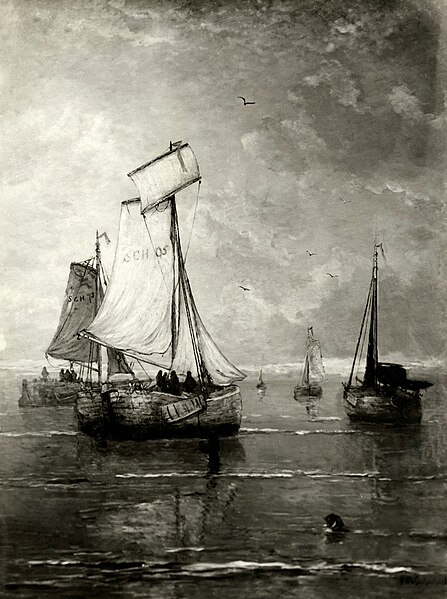 File:Foto van een schilderij van de Haagse schilder Hendrik Willem Mesdag (1831- 1915) Thuiskomst, SFA022002929.jpg