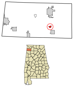 Franklin County Alabama Incorporated and Unincorporated areas Spruce Pine Highlighted 0172672.svg