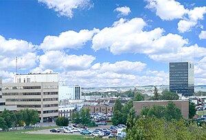 Skyline of Grande Prairie vanuit die noordooste gesien