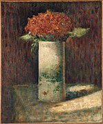 Seurat, 1879, Flowers in a vase, oil on canvas, Fogg Museum