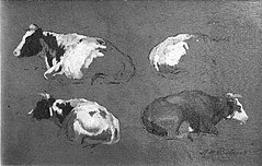 'Cow studies', c. 1860; on paper