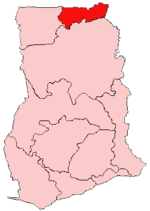 Location of Upper East Region in Ghana