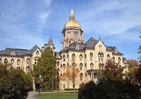 The Main Administration with the Golden Dome building in the Fall Golden Dome.JPG