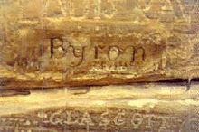 Lord Byron's name carved into temple of Poseidon