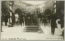 The foundation stone for the Dante Column is set in Copenhagen. Grundstenen nedlaegges til Dante Sojlen.jpg