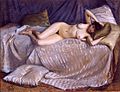 古斯塔夫相當寫實的裸女繪畫，並呈現了陰毛