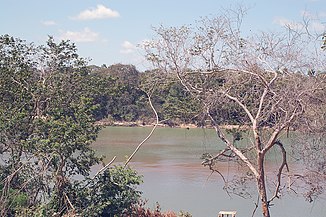 View across the Takutu River from Lethem to Brazil.