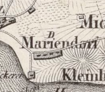 Das Großsteingrab Mariendorf auf Friedrich von Hagenows Special Charte der Insel Rügen