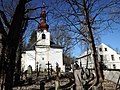 Čeština: Hartmanice, část Dobrá Voda, hřbitov a kostel sv. Vintíře