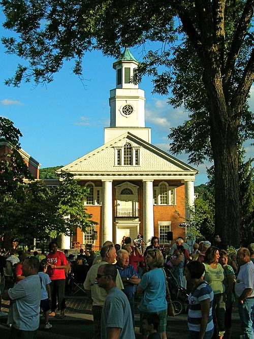 Hawkins County Courthouse, ca. 1835–36, is situated at the center of Rogersville. Still in use, it is the second oldest courthouse in Tennessee.