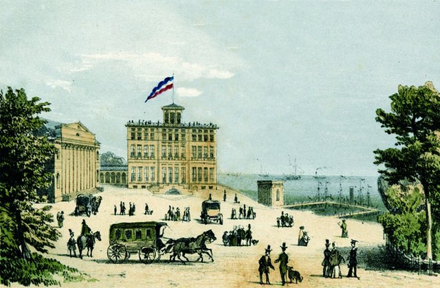 A c. 1841 illustration Heiligendamm in Mecklenburg, Germany, established in 1793, the oldest seaside resort in continental Europe