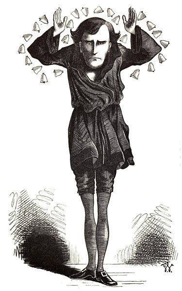 Caricature of Henry Irving in The Bells