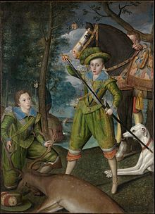 Prince Henry with John Harington, Robert Peake the Elder, Met Henry Prince of Wales on the Hunting Field Robert Peake.jpg