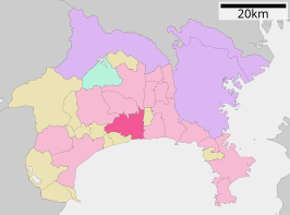 Situering van Hiratsuka in de prefectuur  Kanagawa