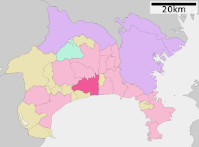Poziția localității Hiratsuka