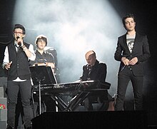 Piero Barone (vlevo), Ignazio Boschetto (uprostřed), Gianluca Ginoble (vpravo) na vystoupení v Bogotě