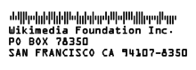 Example of USPS intelligent mail barcode used to track letters and packages Intelligent Mail Barcode Wiki22.png