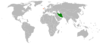 Location map for Iran and Ireland.