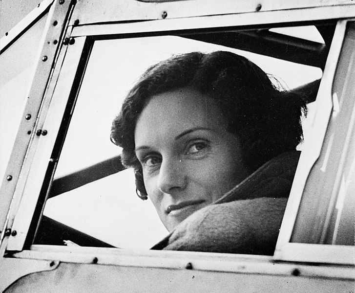 File:Jean Batten in the cockpit.jpg