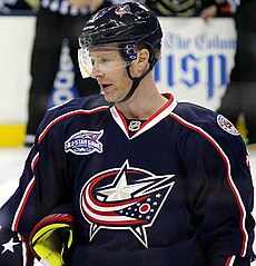 Фотография Леопольда с Columbus Blue Jackets в 2014 году