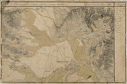 Sibiul în Harta Iosefină a Transilvaniei, 1769-1773. (Click pentru imagine interactivă)