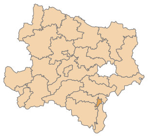 Location of the Wiener Neustadt district in the state of Lower Austria (clickable map)