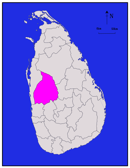 Localisation du district de Kurunegala.