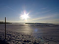 Liebenau im Winter (Blick zur Baustelle der BAB 17)